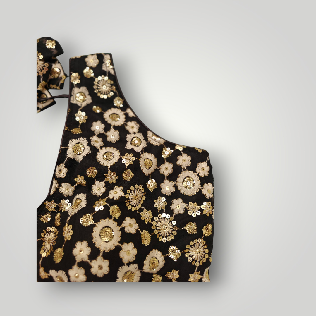 Black Designer Blouse with Bow