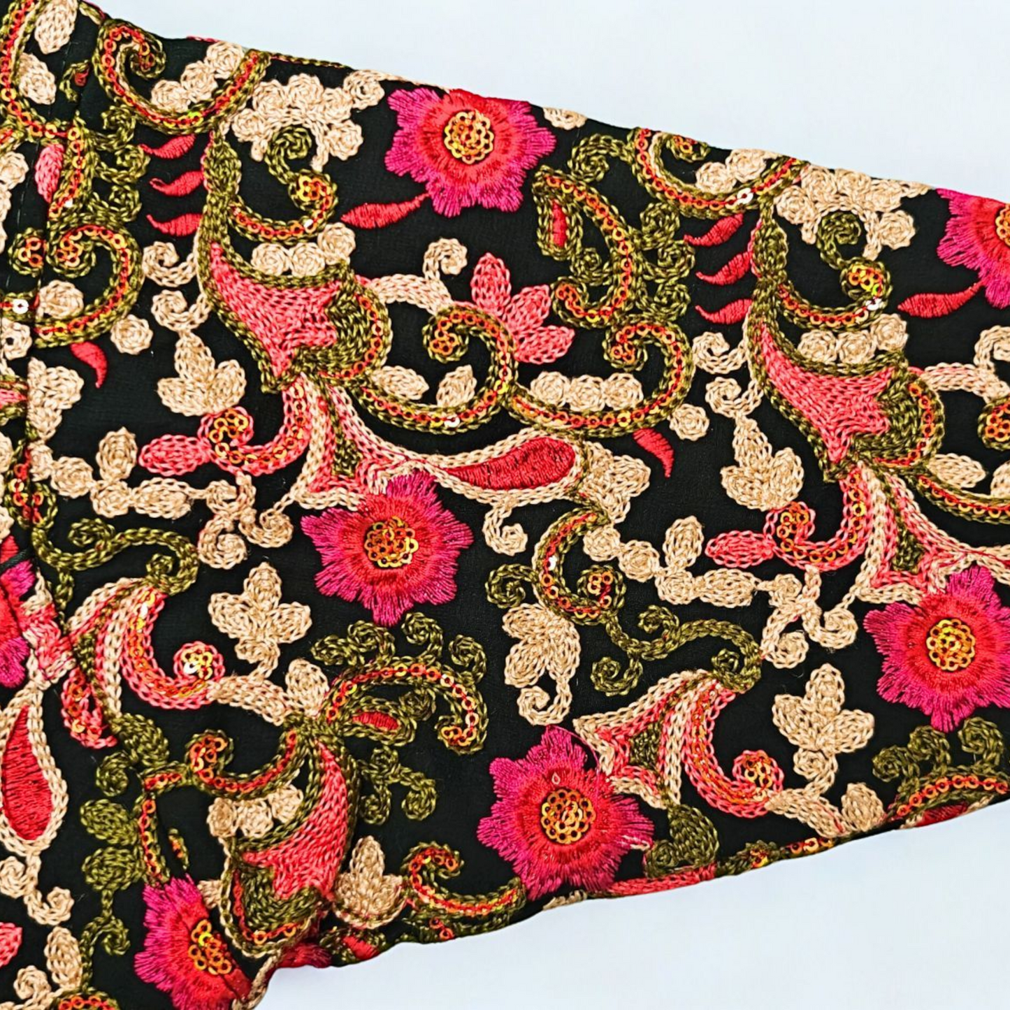 Green Pashmina Embroidery Blouse