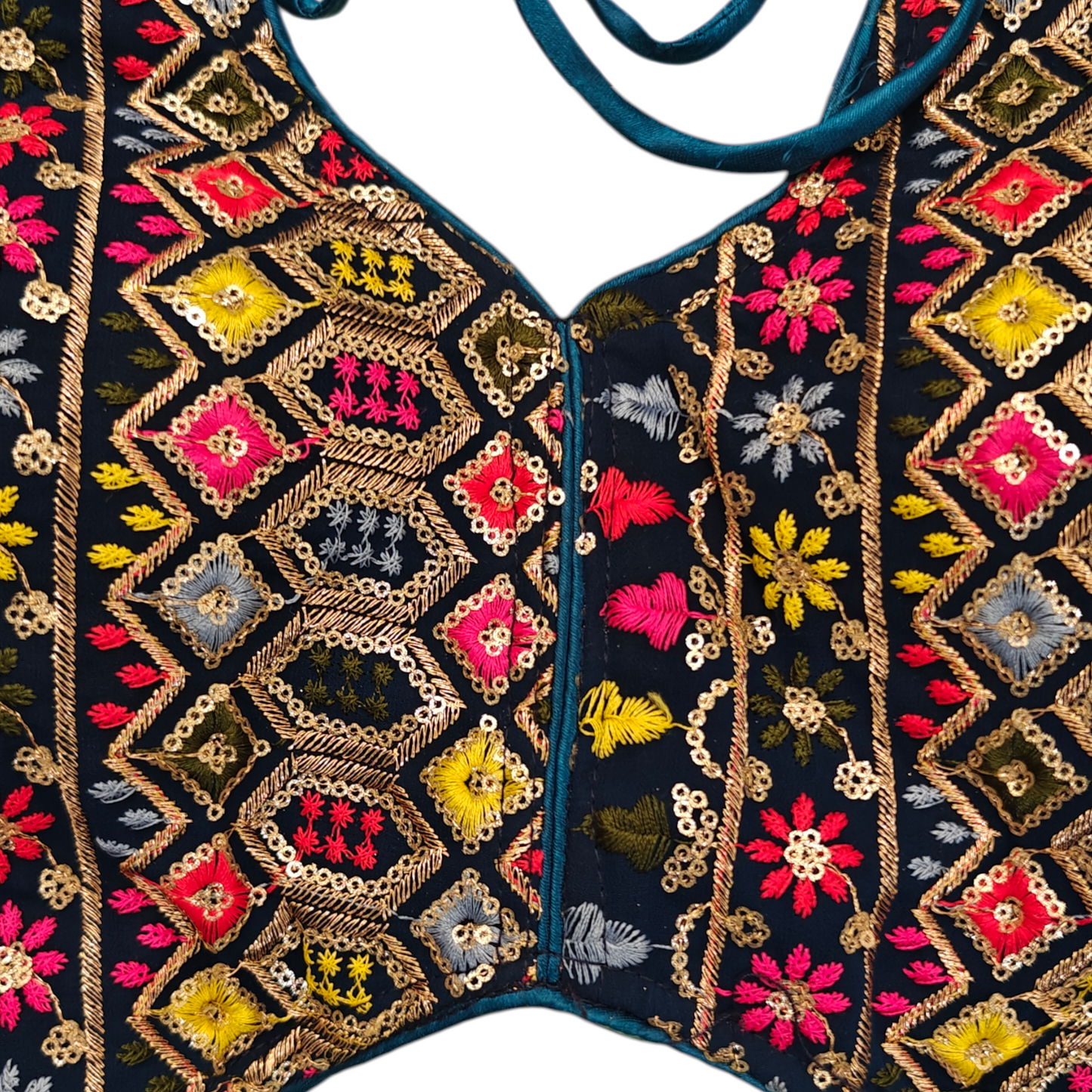Teal Blue Designer Blouse