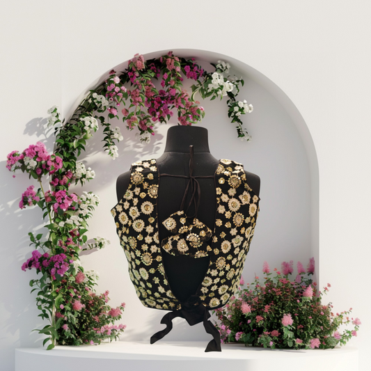 Black Designer Blouse with Bow