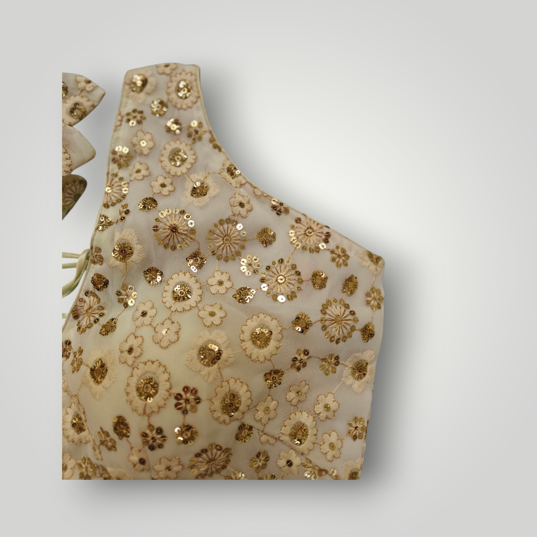 Off White Designer Blouse with Bow