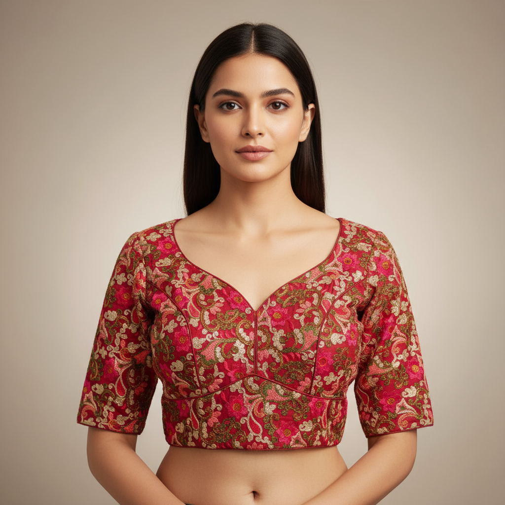 Maroon Pashmina Blouse