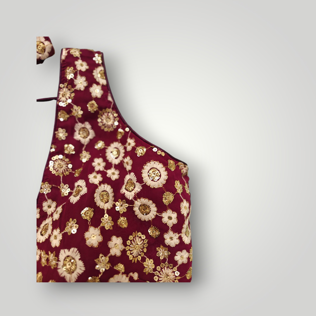 Maroon Designer Blouse with Bow