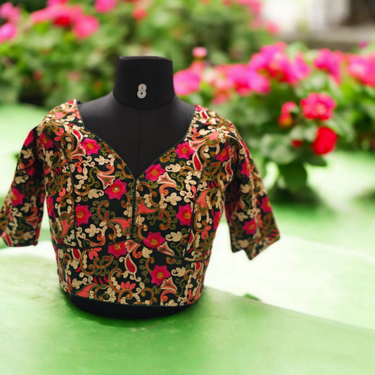 green embroidery blouse