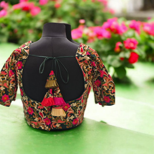 Green Pashmina Embroidery Blouse