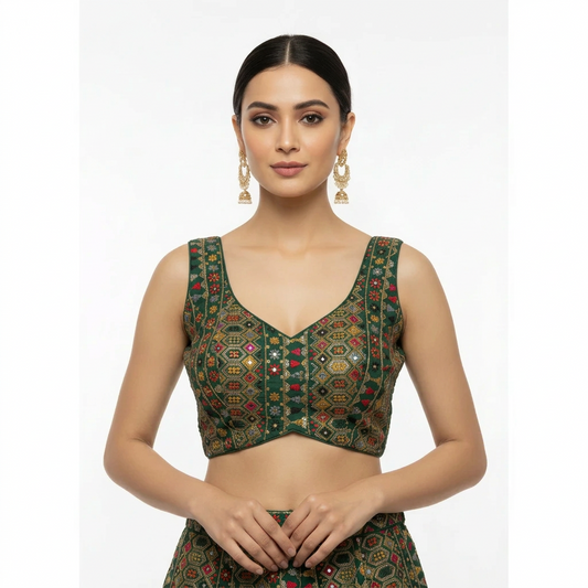 Green Designer Blouse