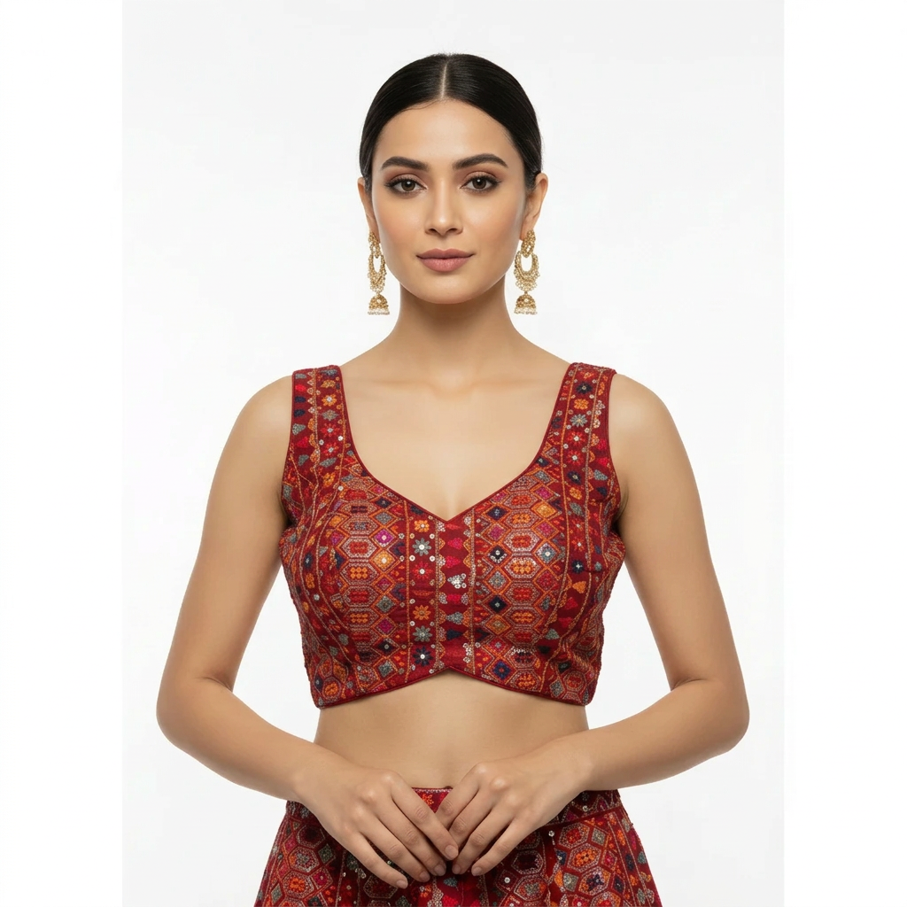 Red Designer Blouse
