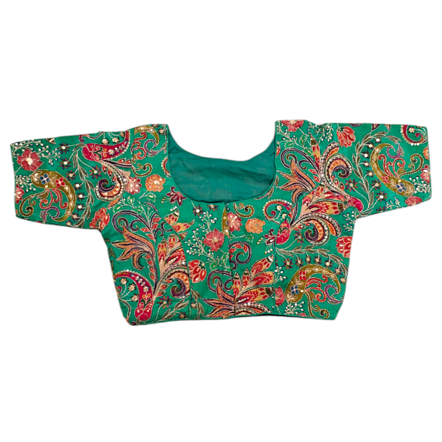 Teal Blue Silk Blouse