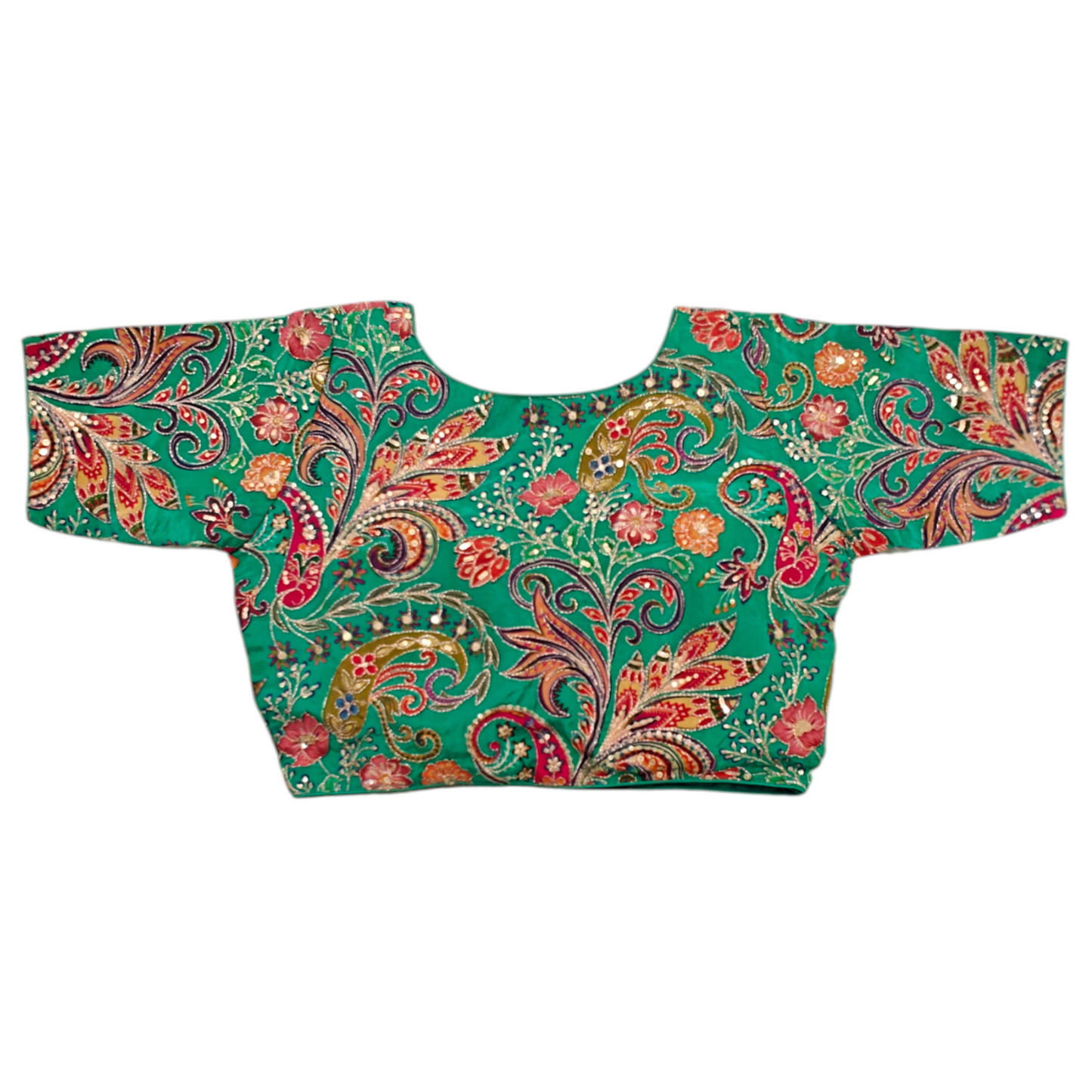 Teal Blue Silk Blouse