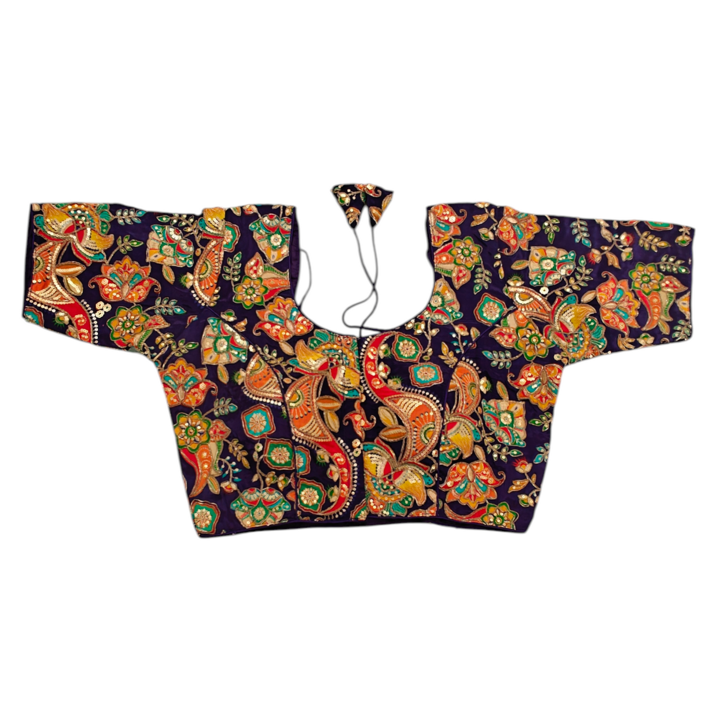 Navy Blue Silk Blouse