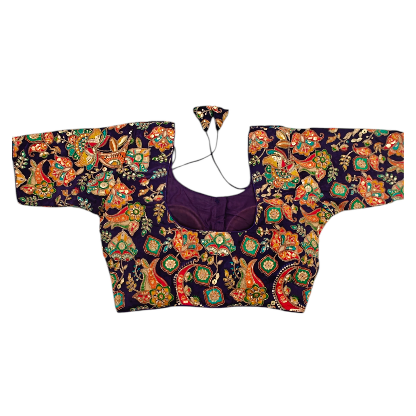 Navy Blue Silk Blouse