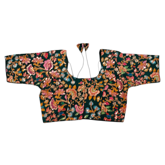 Dark Green Silk Blouse