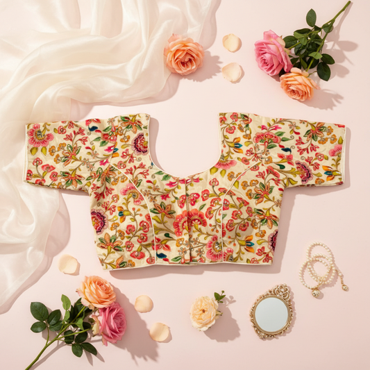 Creme Silk Blouse