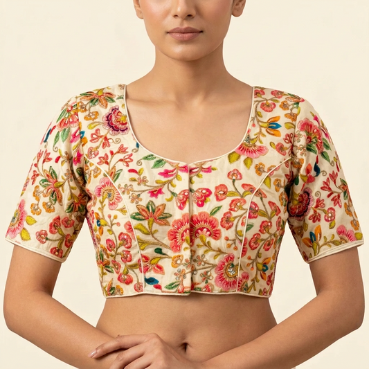 Cream Beige Crepe Silk