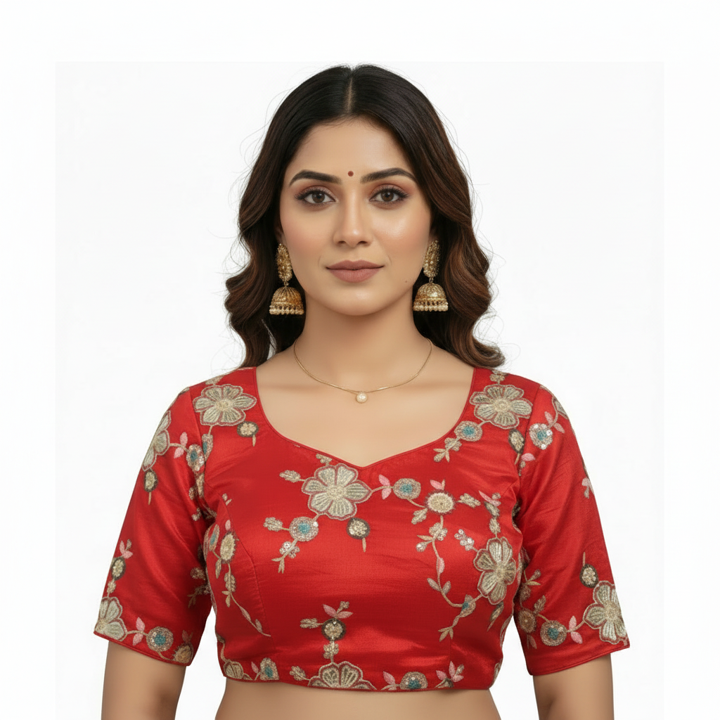 Red Organza Blouse