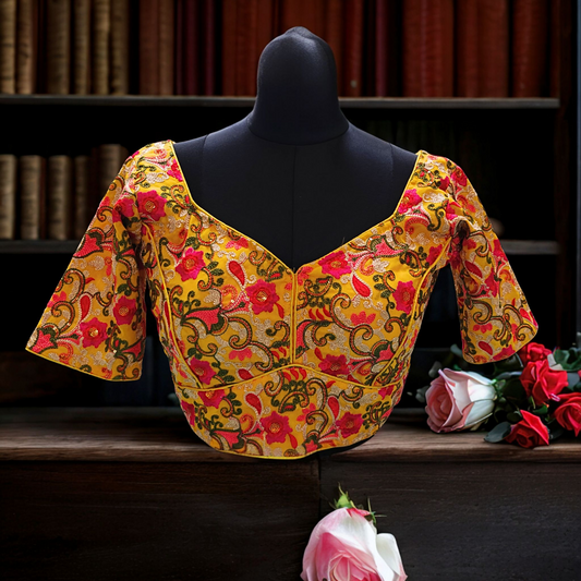 yellow embroidery blouse