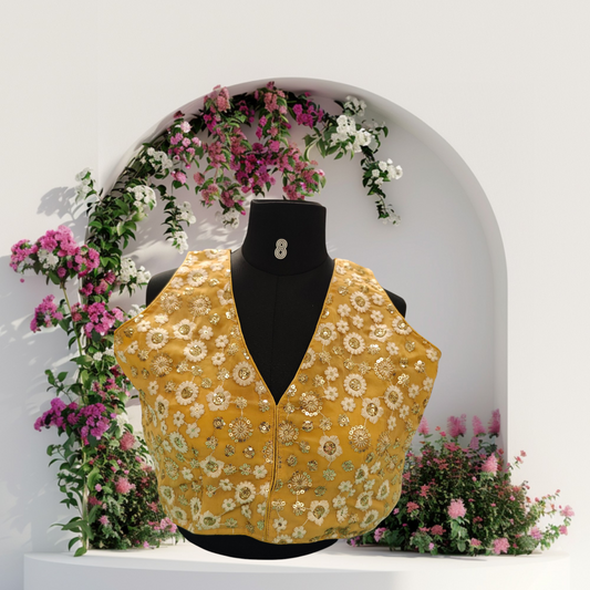 golden designer blouse