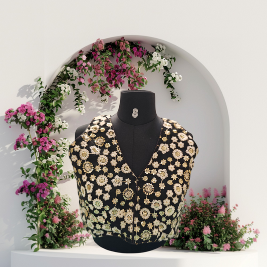 Black  Designer Blouse with Bow