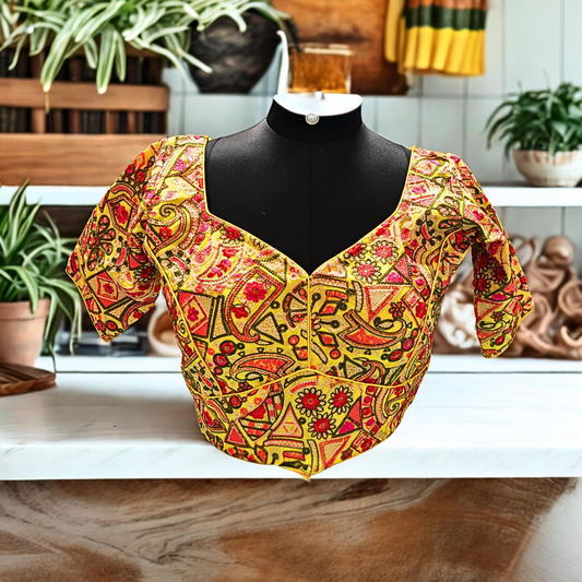 yellow embroidery blouse