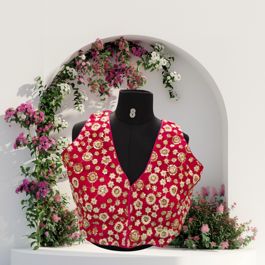 pink designer blouse